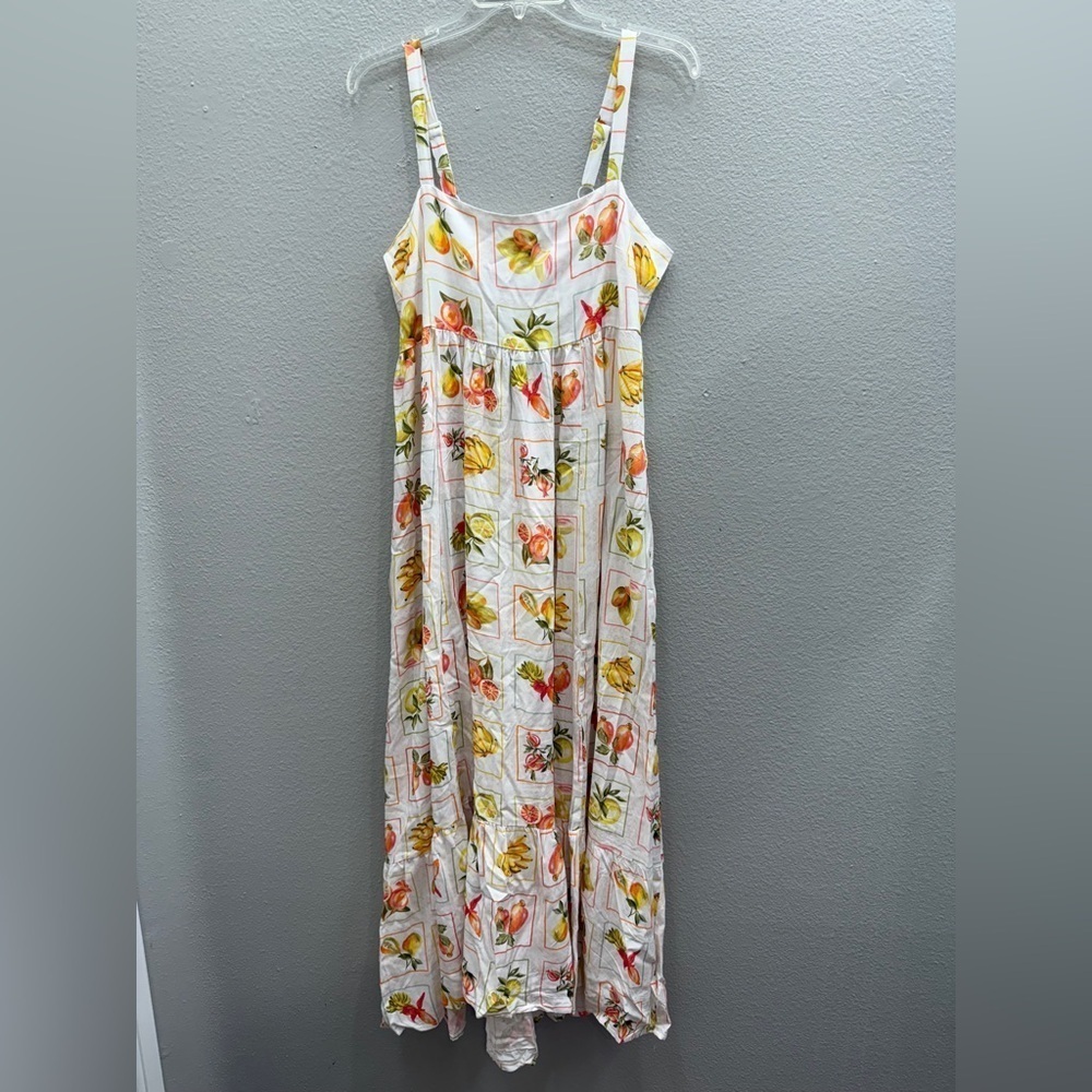 Paper Heart Women's Maxi Dress Size Large White Fruit Print Summer Sleeveless - Picture 7 of 8